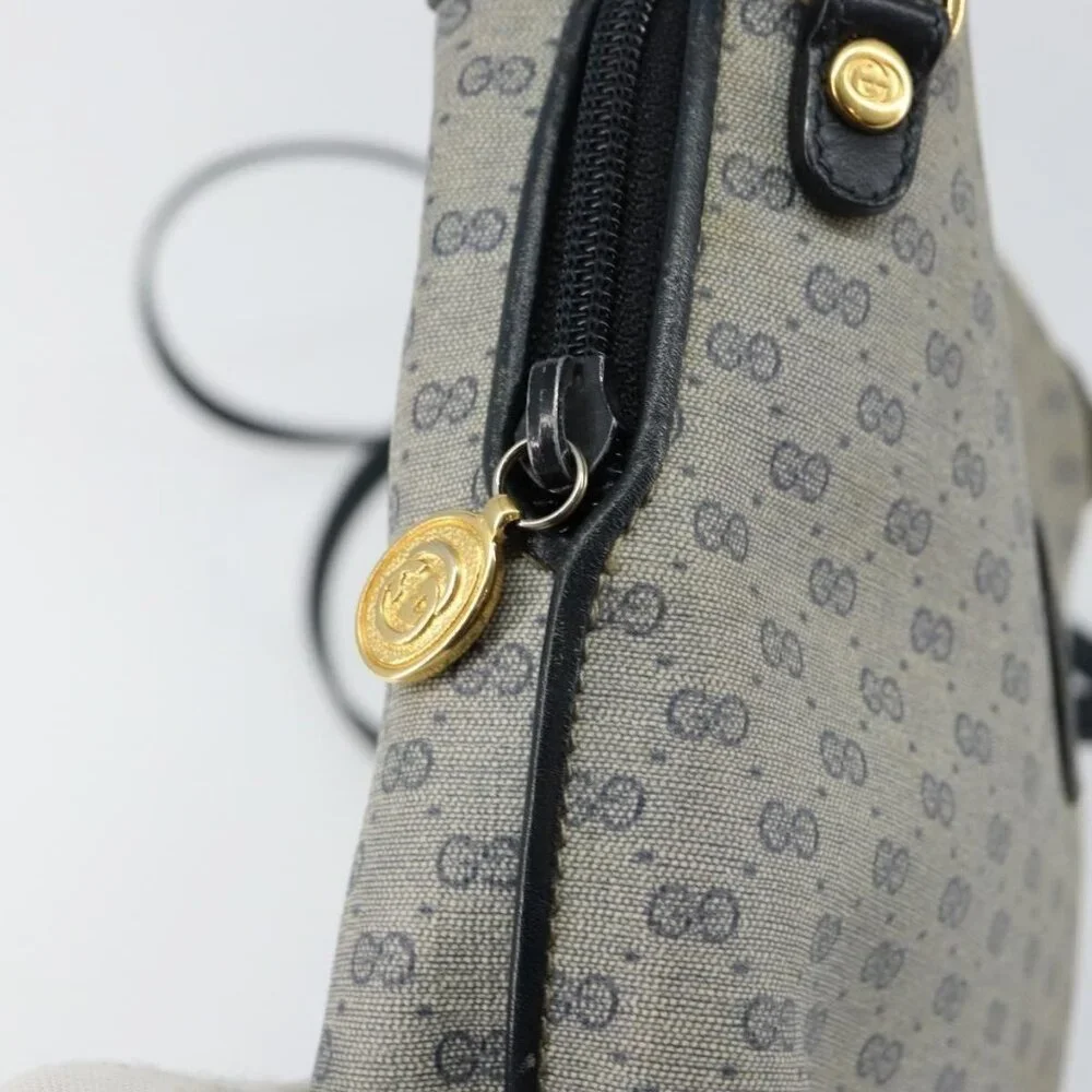 Authentic GUCCI Micro GG Canvas Bag PVC Leather Navy Gold 007 115 0093 - Picture 7 of 16